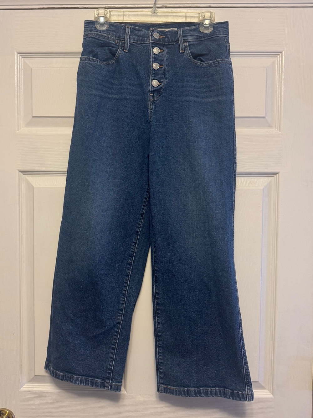 Levi's Dark Blue Wide-Leg High-Rise Jeans